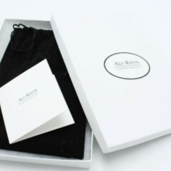 Ali Khan multi row crystal glass and pearl neck on silver chain with gift box - Picture 8 of 8